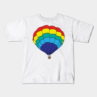 Rainbow hot air balloon Kids T-Shirt